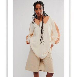 Free People Madeleine Sweatshirt Top S 6 Women Casual High- Low Tunic NEW 38152